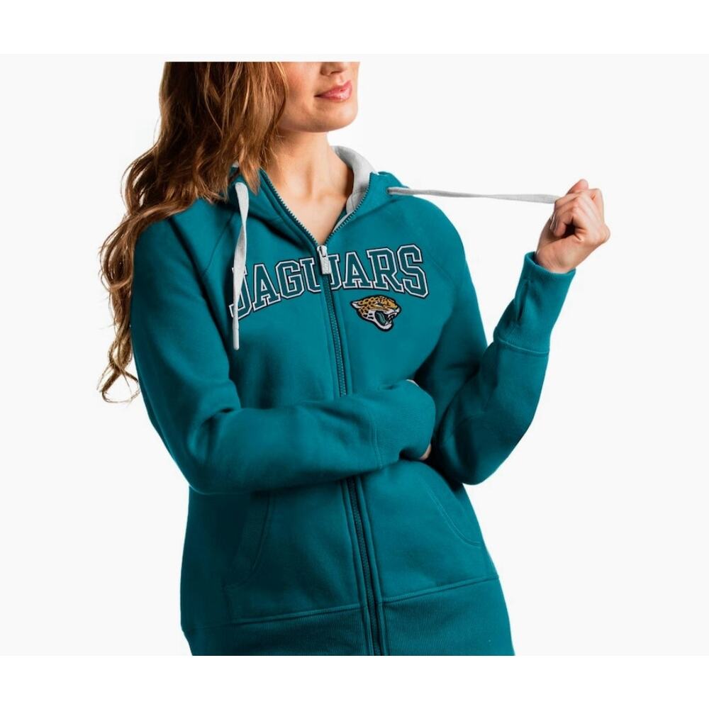 Antigua Women's‎ XL Jacksonville Jaguars Teal Full-Zip Hoodie